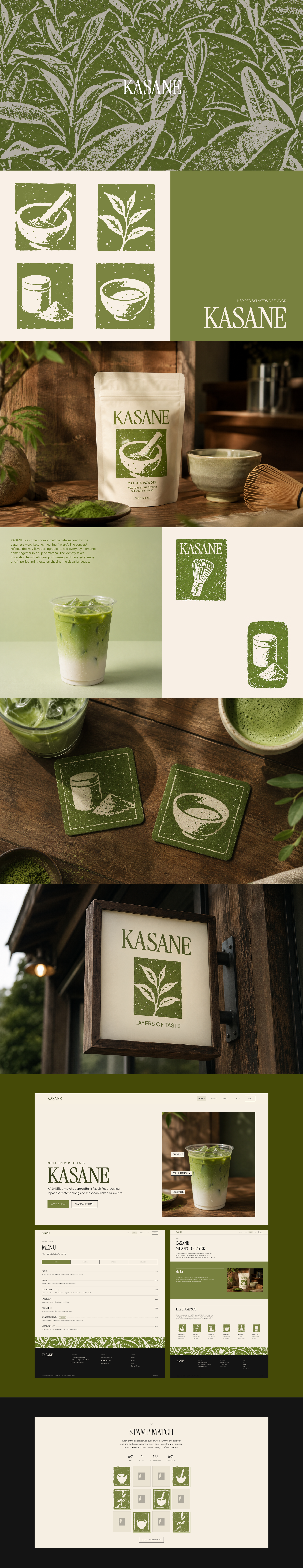 KASANE matcha caf&eacute; brand identity case study